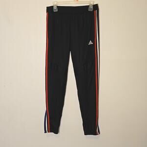 adidas women's black joggers with red, whit blue stripe size small